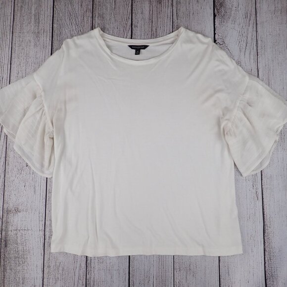 Banana Republic Factory Tops - Banana Republic Factory Womens M White Flutter Short Sleeve Blouse